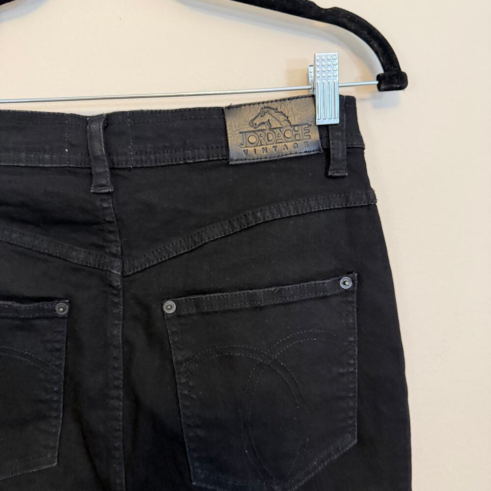 Jordache Vintage Denim Skirt Size 28 Black Casual Dark Wash - Picture 4 of 6